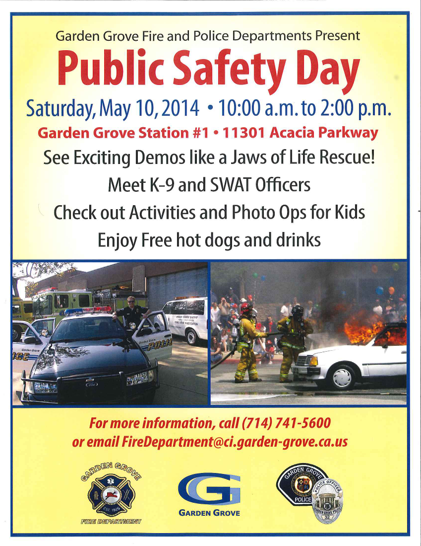 PD and Fire Join Forces for Public Safety Day City of Garden Grove